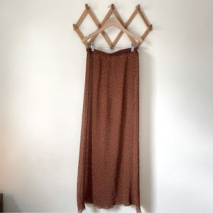 Brown Polka Dot Sheer Maxi Skirt